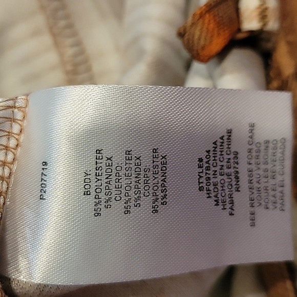 ALMOST FAMOUS pantsuit in a brown orange tartan pattern.  Size is Large. - Picture 10 of 10